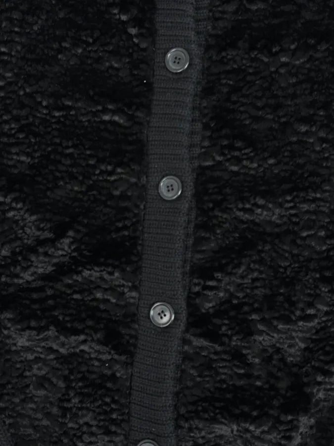 AW2011 Prada Black Officer Wool Textured Knit Cardigan Sweater EgEAvEv 7
