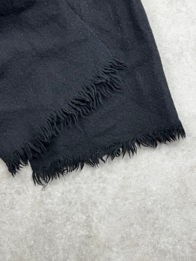 AW2004 Prada Black Classic Wool Scarf TZyfYRh 6
