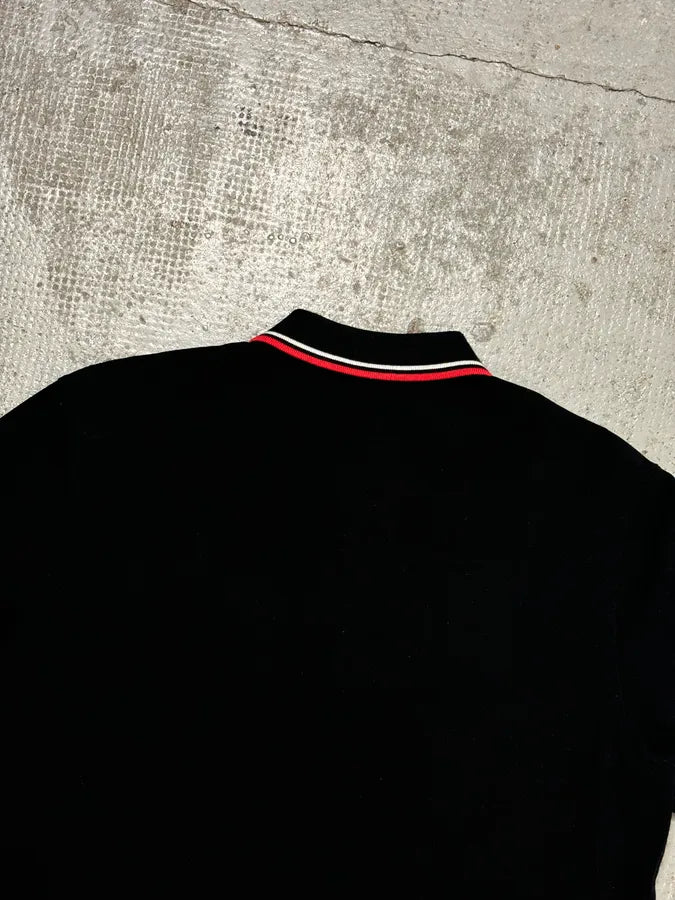 SS2018 Prada Black Contrast Stripe Polo Shirt zZJvshY 5