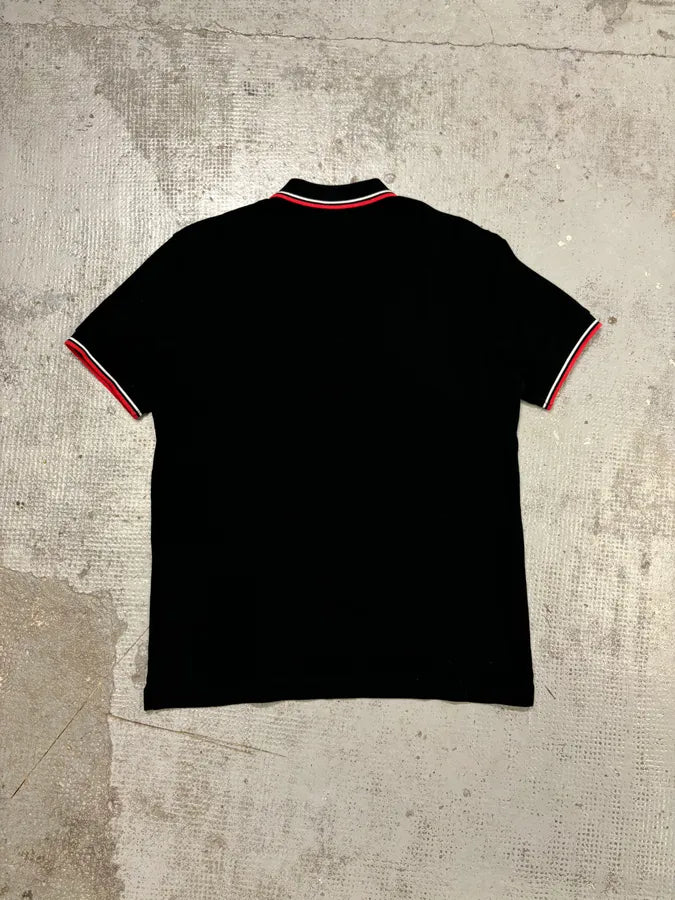 SS2018 Prada Black Contrast Stripe Polo Shirt zZJvshY 4