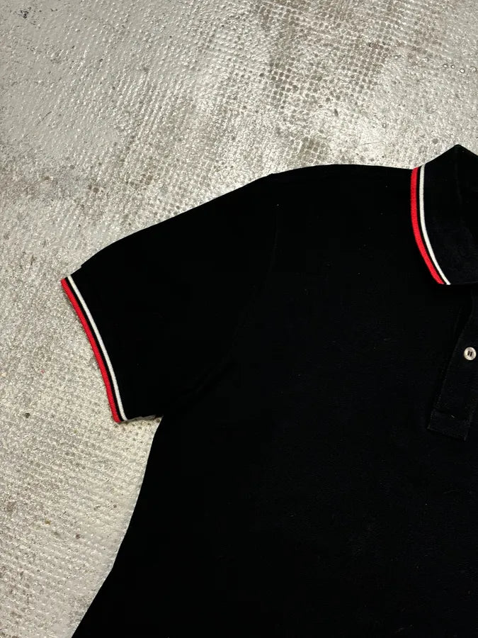 SS2018 Prada Black Contrast Stripe Polo Shirt zZJvshY 6
