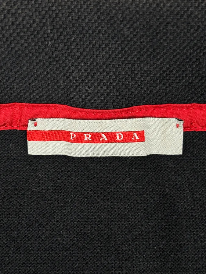 2000s Prada Black Contrast Trim Polo Shirt IuBrKlM 7