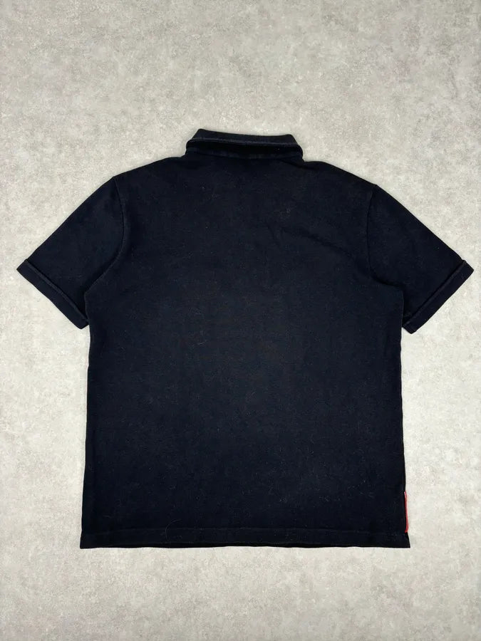 2000s Prada Black Contrast Trim Polo Shirt IuBrKlM 5