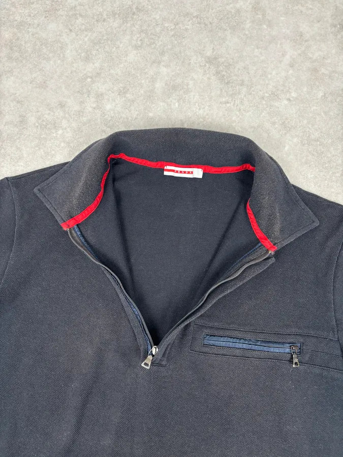 2000s Prada Black Contrast Trim Polo Shirt IuBrKlM 4