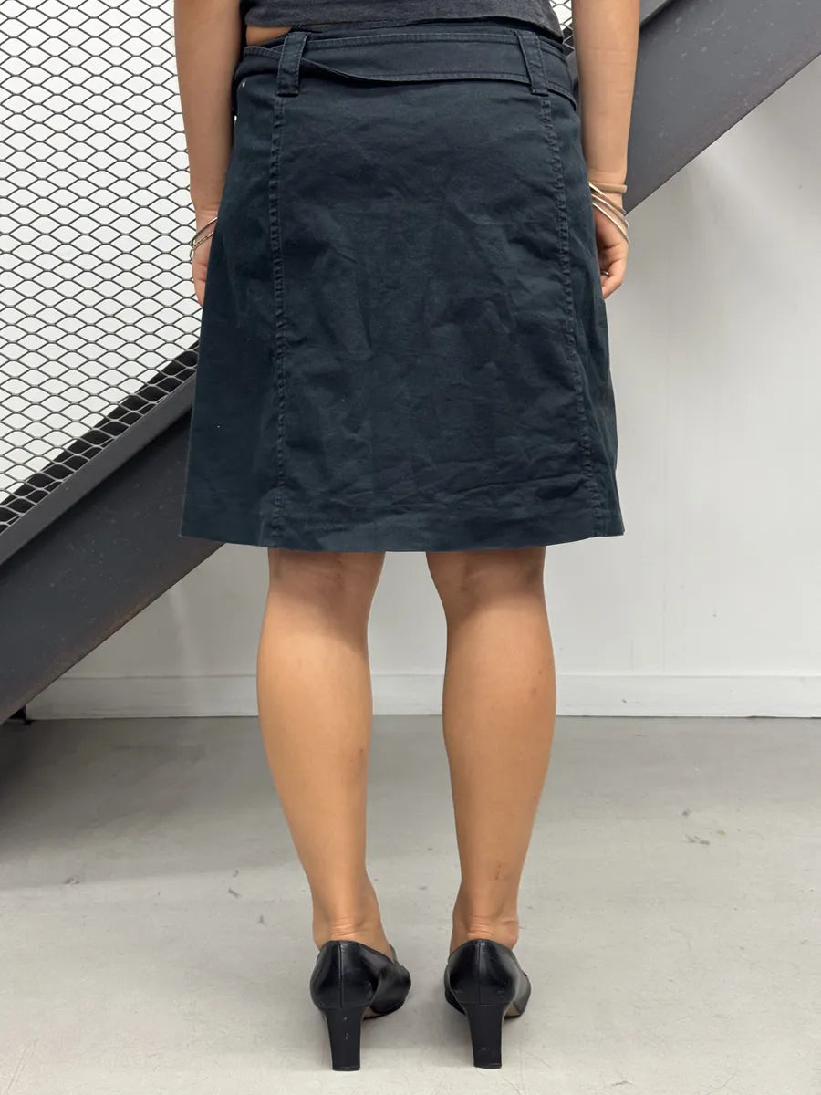 SS2006 Prada Navy Embellished Buttoned Skirt LwebSsS 2