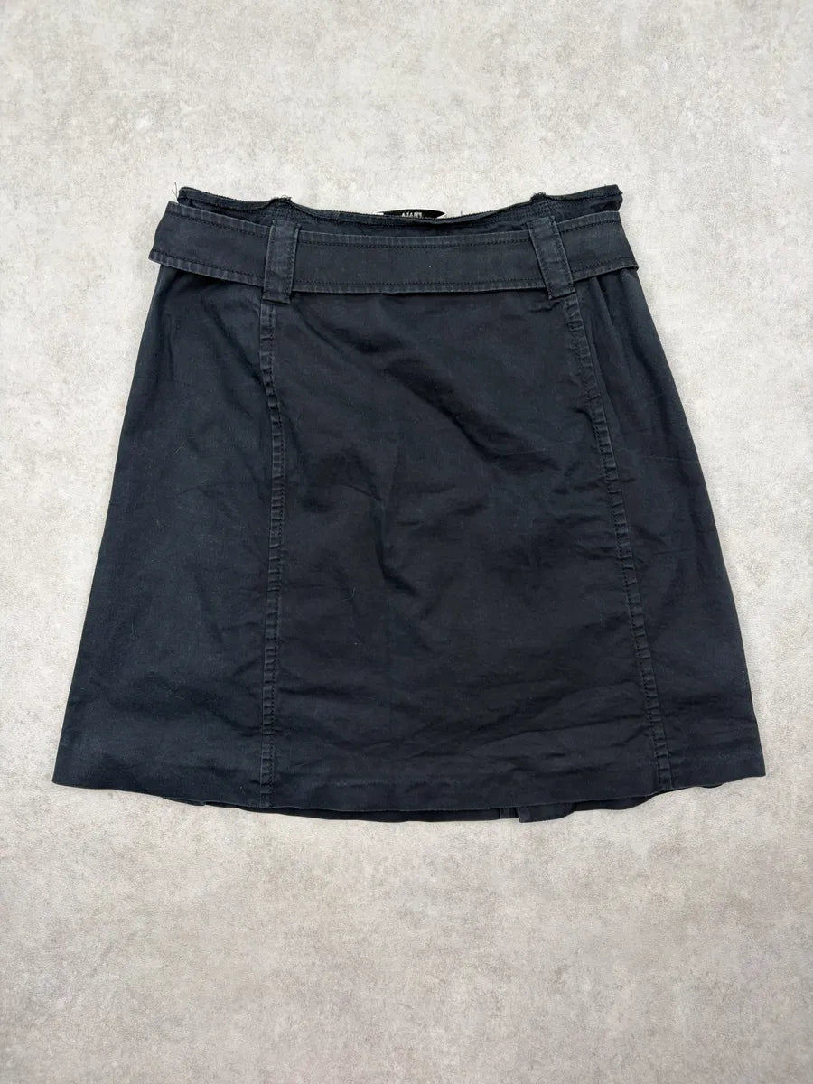 SS2006 Prada Navy Embellished Buttoned Skirt LwebSsS 8