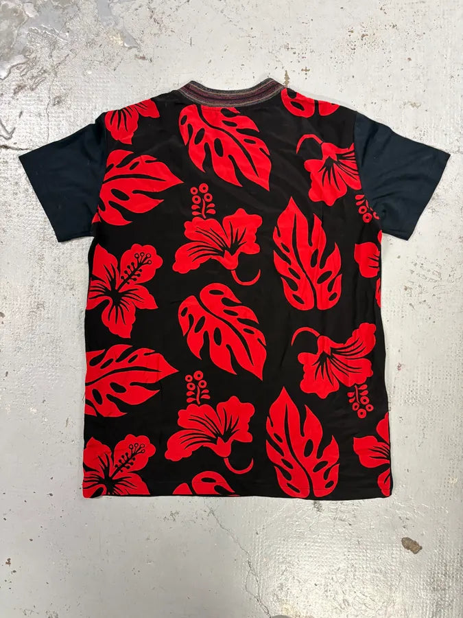 SS2013 Prada Black & Red Floral T-Shirt hhYoyBC 1