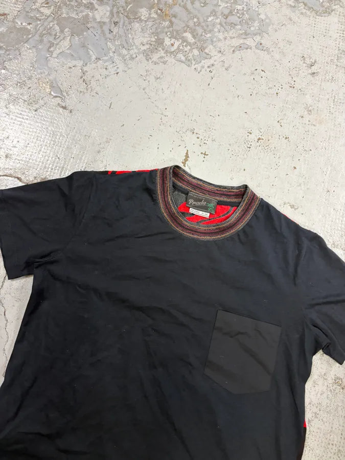 SS2013 Prada Black & Red Floral T-Shirt hhYoyBC 4