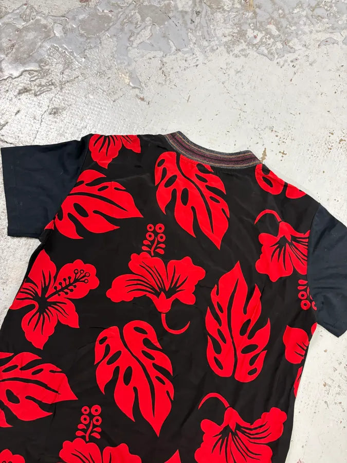 SS2013 Prada Black & Red Floral T-Shirt hhYoyBC 5