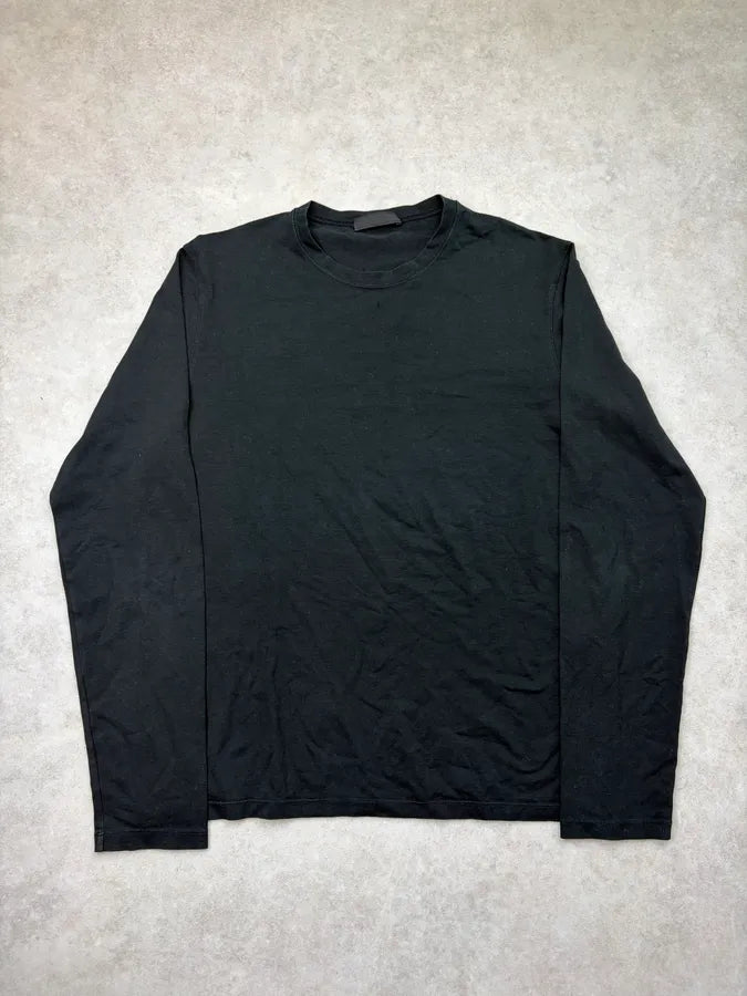 2000s Prada Black Minimalist Cozy Longsleeve FdFzYOd 0