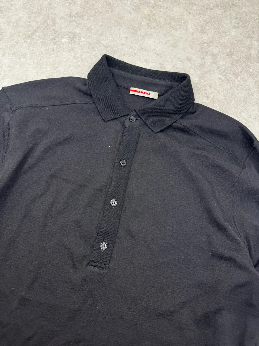 SS2006 Prada Black Longsleeves Polo DCewlqu 3