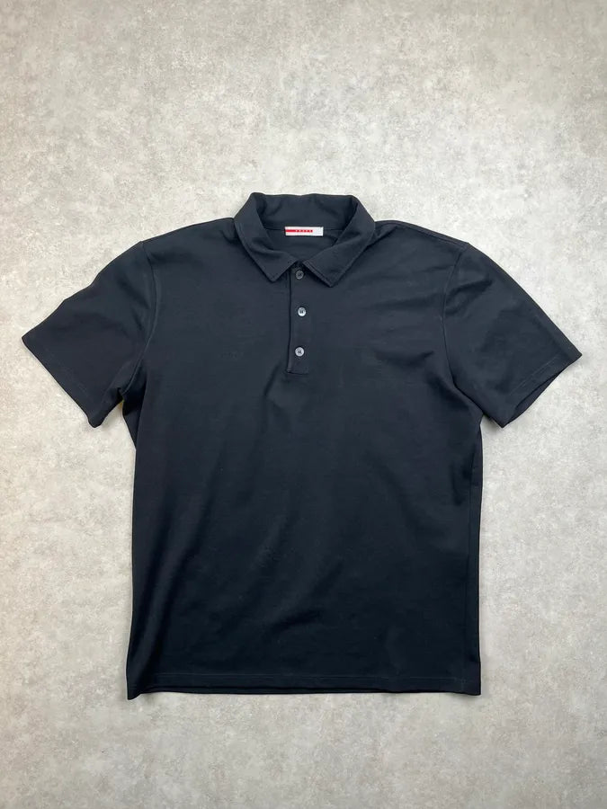 2000s Prada Black Linea Rossa Polo T-Shirt MiXfDCP 2