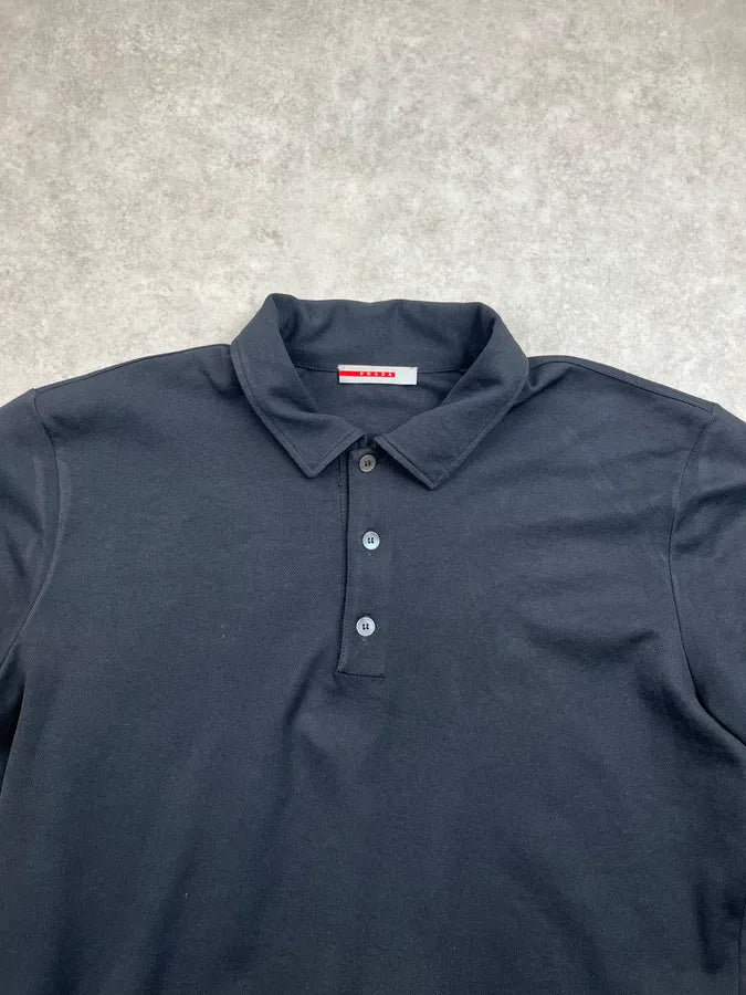 2000s Prada Black Linea Rossa Polo T-Shirt MiXfDCP 4