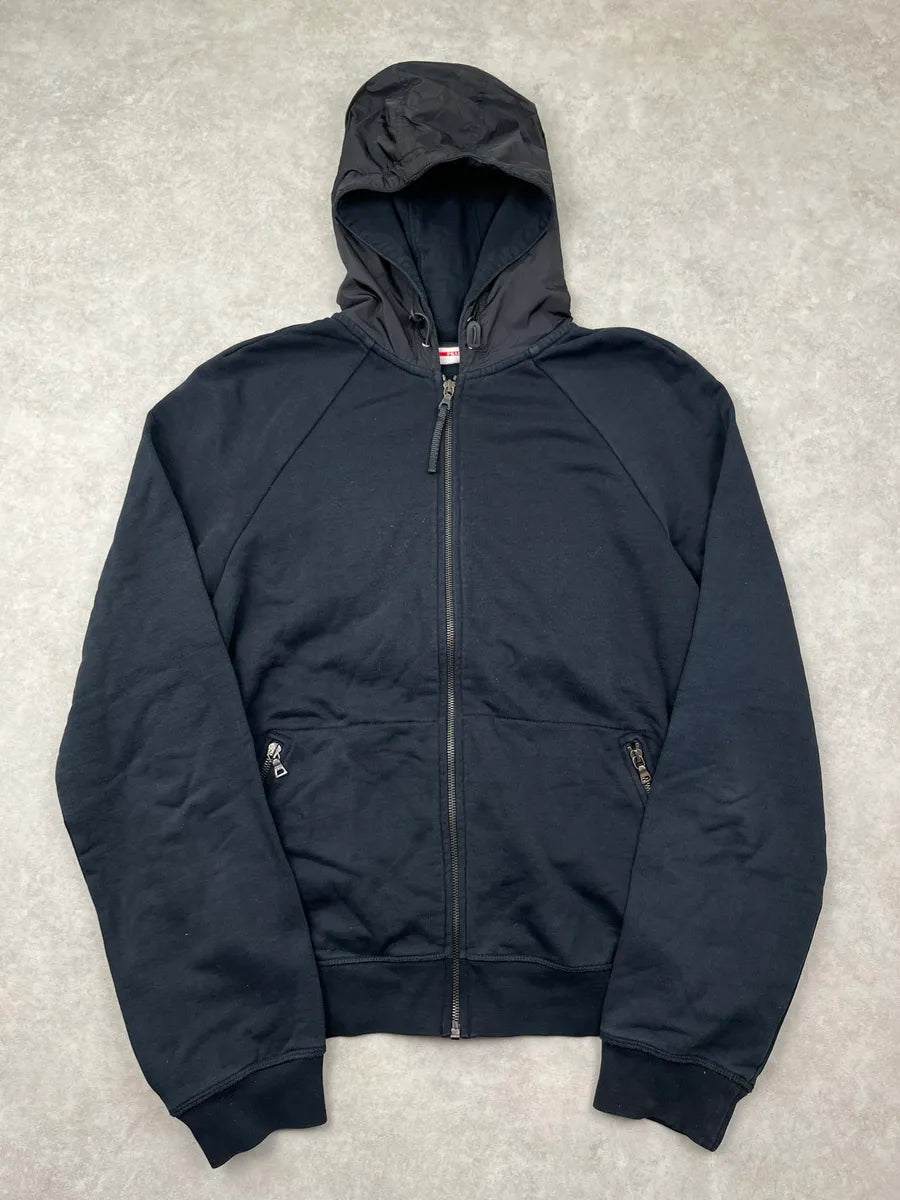 AW2006 Prada Black Linea Rossa Zip-up Hooded Sweater AZafgqw 0