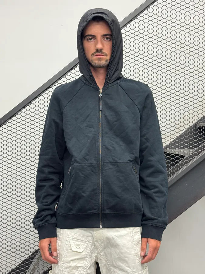 AW2006 Prada Black Linea Rossa Zip-up Hooded Sweater AZafgqw 2