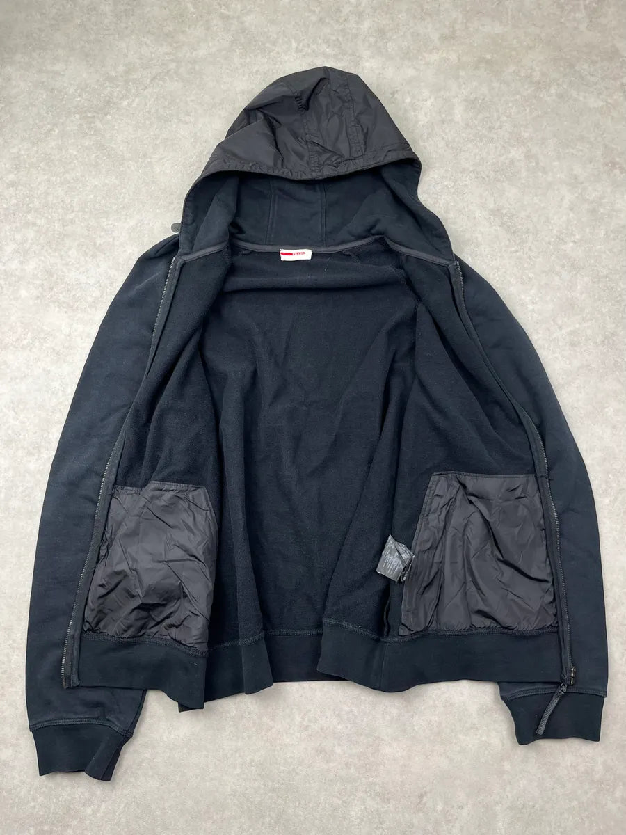 AW2006 Prada Black Linea Rossa Zip-up Hooded Sweater AZafgqw 5