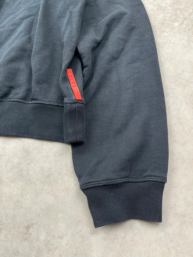 AW2006 Prada Black Linea Rossa Zip-up Hooded Sweater AZafgqw 9