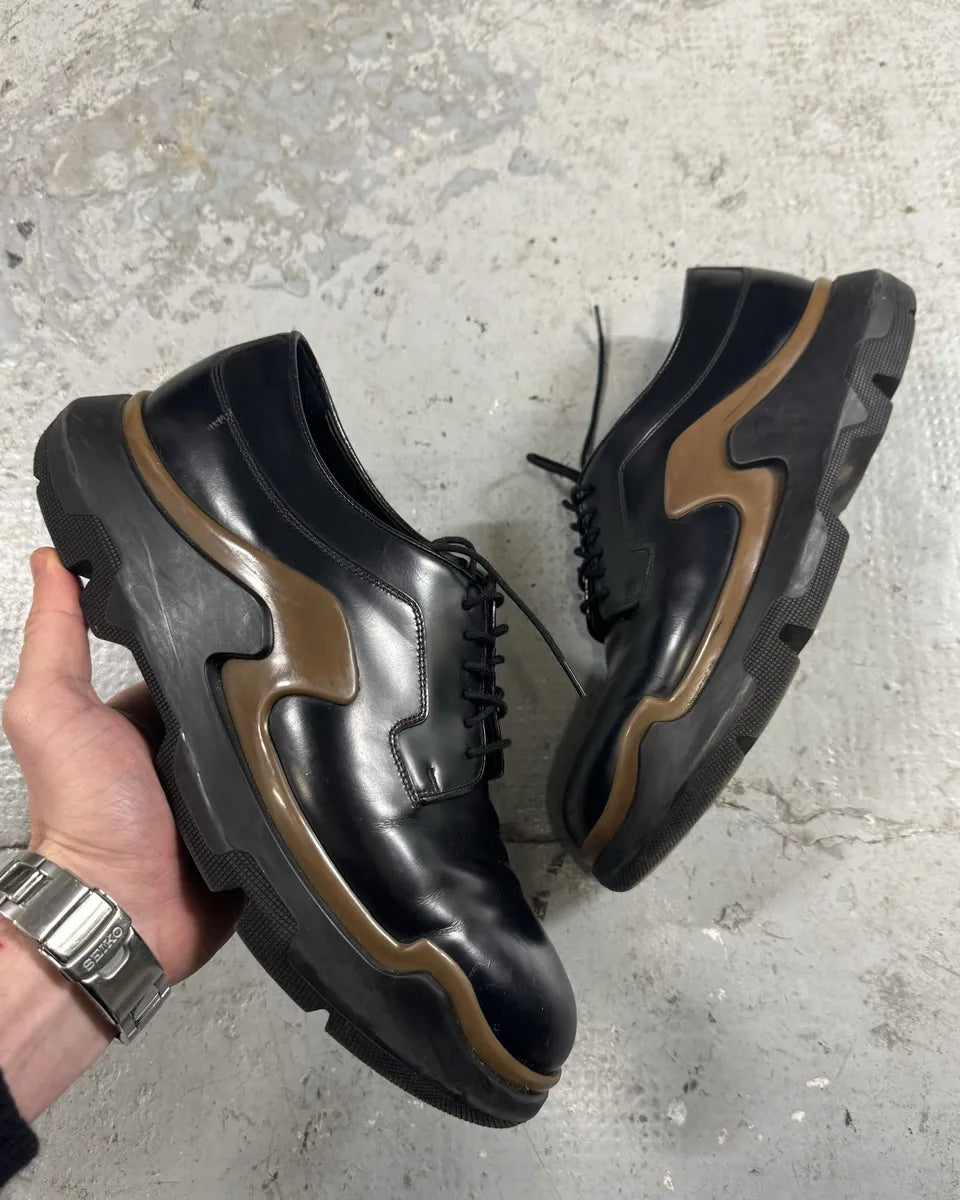 Prada Black Derby Leather Shoes uiaGLcY 0