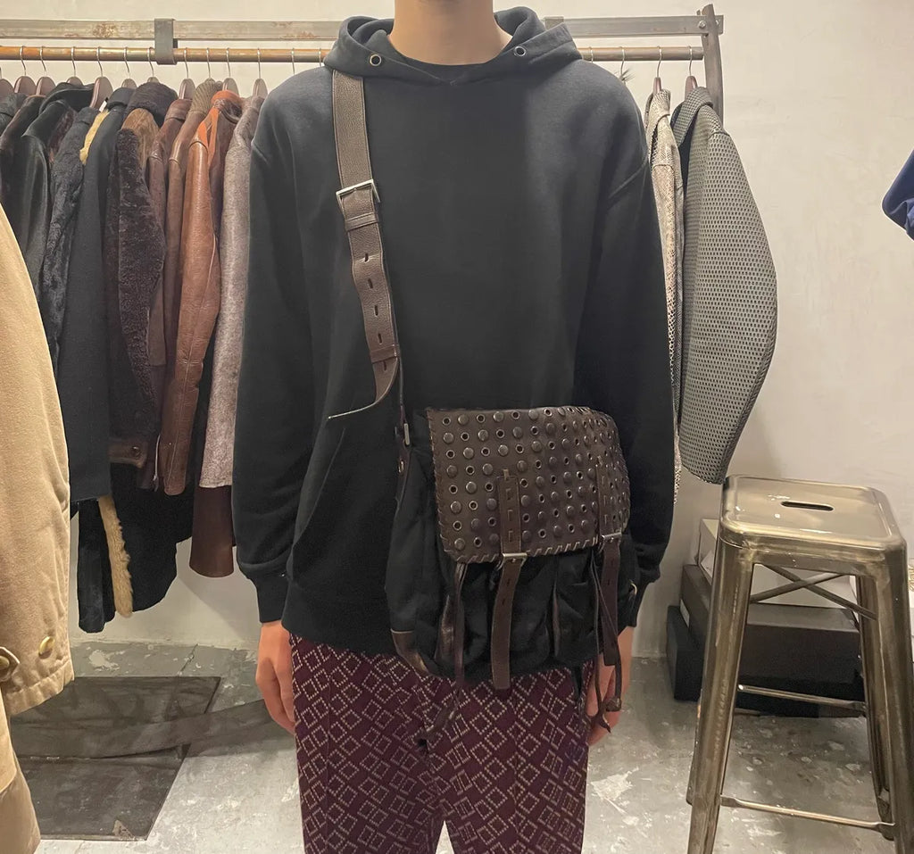 Prada Black Embellished Studded Shoulder Bag (OS) 3