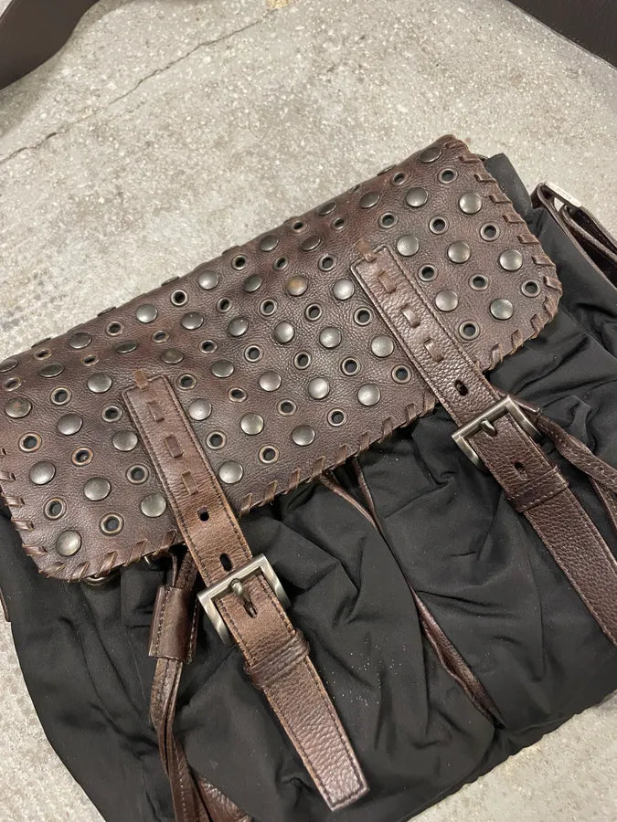 Prada Black Embellished Studded Shoulder Bag (OS) 4