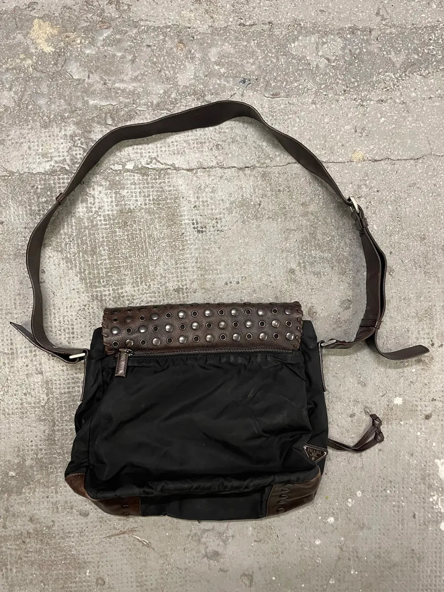 Prada Black Embellished Studded Shoulder Bag (OS) 6