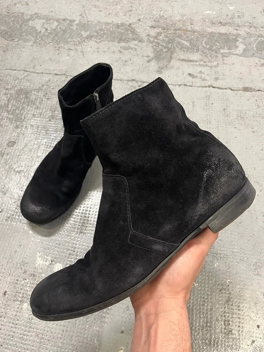 Prada Black Eroded Leather Chelsea Boots URoUNCp 0