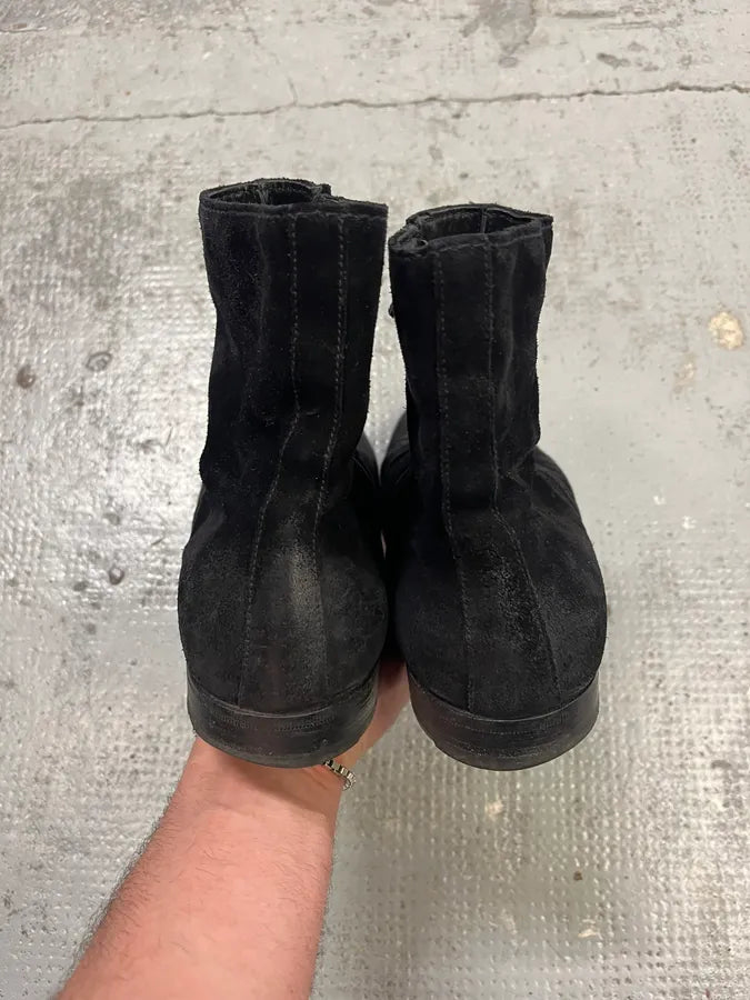Prada Black Eroded Leather Chelsea Boots URoUNCp 4