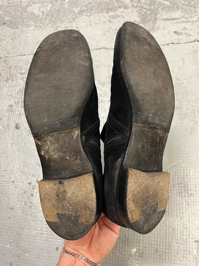 Prada Black Eroded Leather Chelsea Boots URoUNCp 5