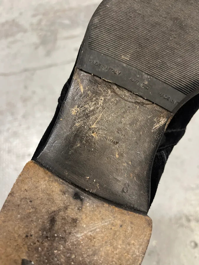 Prada Black Eroded Leather Chelsea Boots URoUNCp 6
