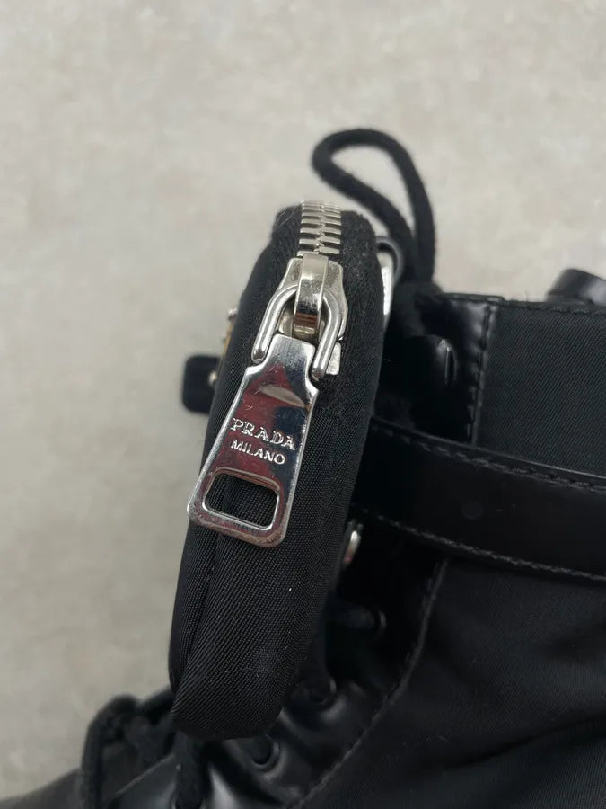 AW2019 Prada Black Monolith Leather Ankle Bag Boots dOEJRTu 8