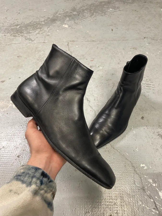 Prada Black Leather Ankle Boots (42.5eu/us9) 0