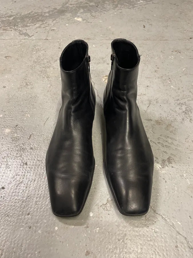 Prada Black Leather Ankle Boots (42.5eu/us9) 1