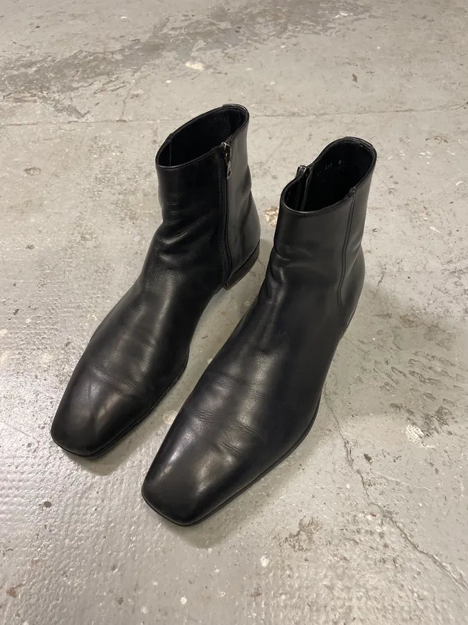 Prada Black Leather Ankle Boots (42.5eu/us9) 2