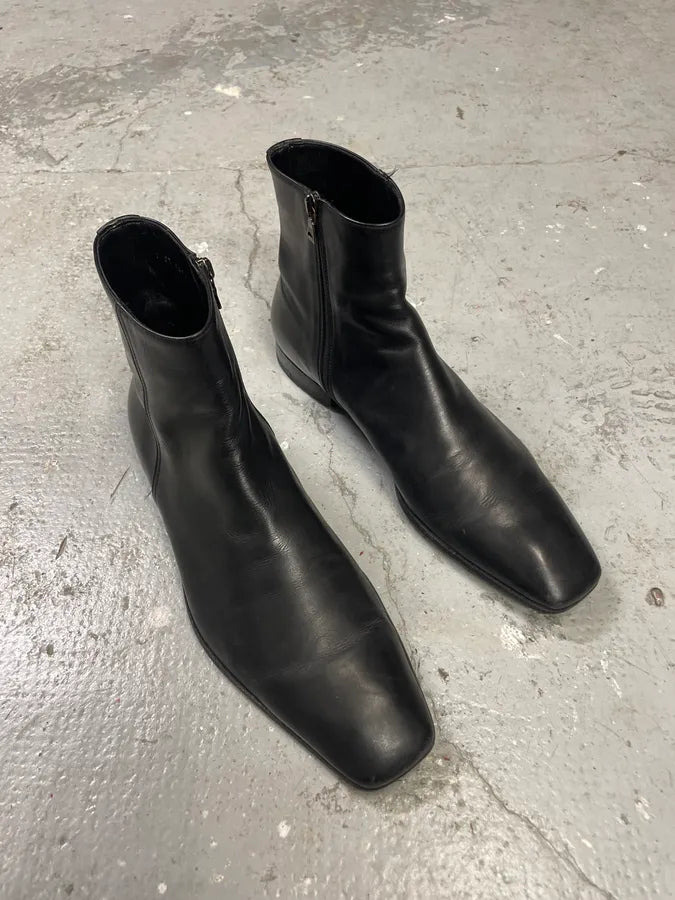 Prada Black Leather Ankle Boots (42.5eu/us9) 3