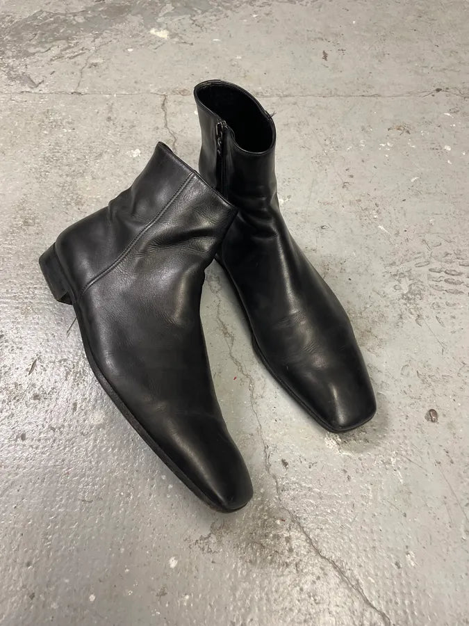 Prada Black Leather Ankle Boots (42.5eu/us9) 4