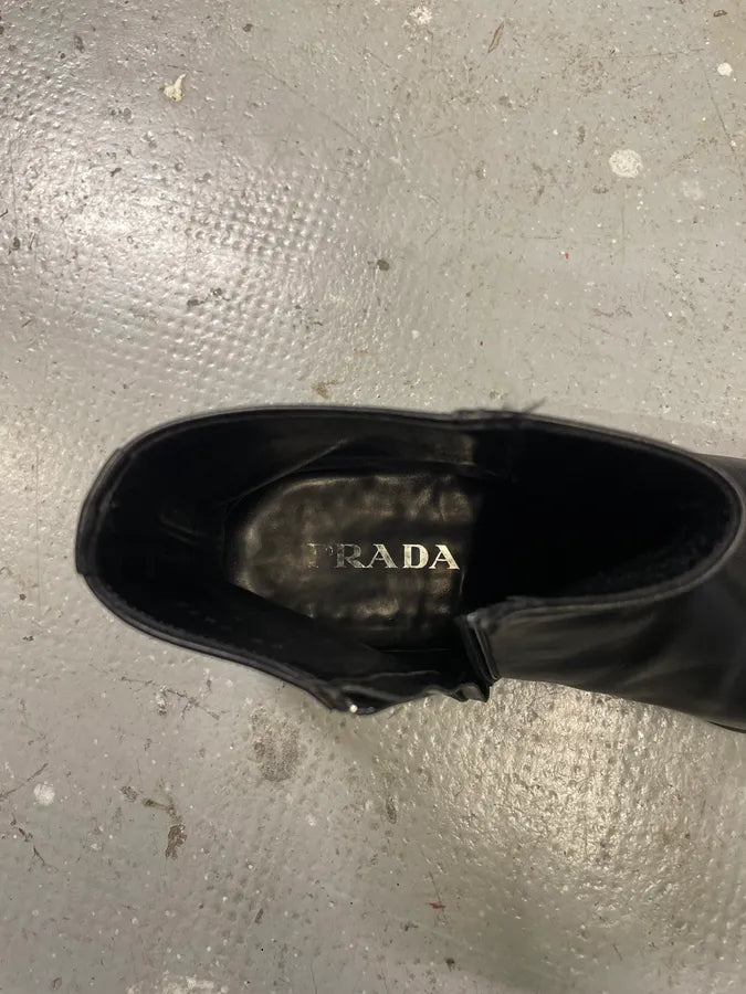 Prada Black Leather Ankle Boots (42.5eu/us9) 9
