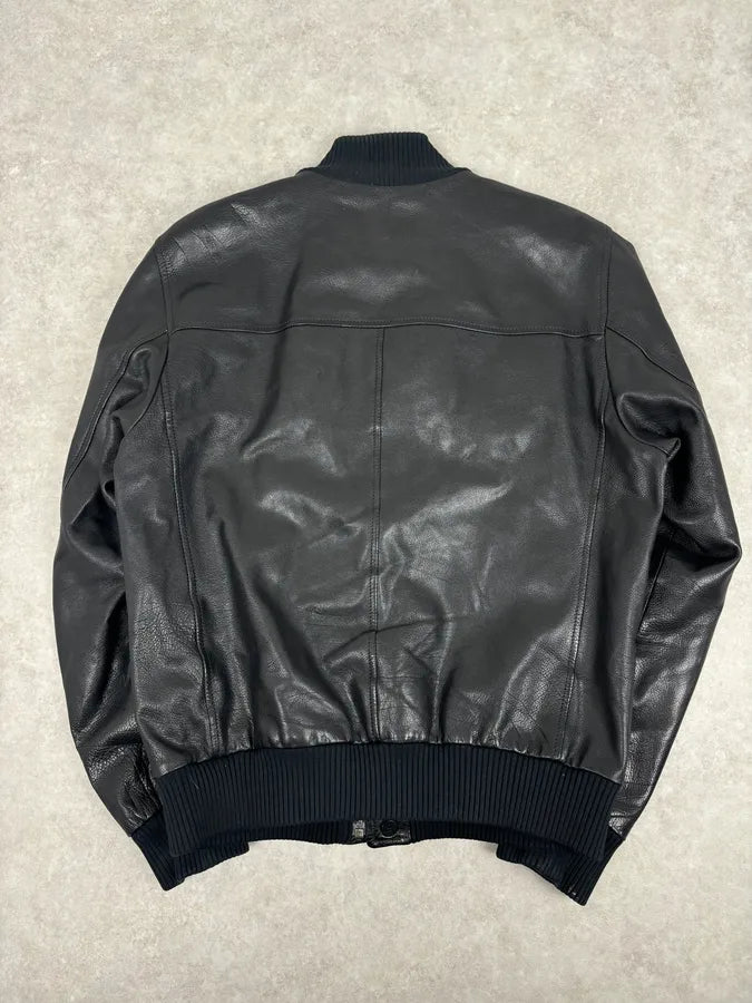 AW2008 Prada Buttoned Black Leather Jacket zEkUDOR 4