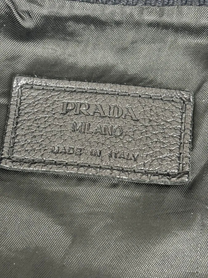 AW2008 Prada Buttoned Black Leather Jacket zEkUDOR 8
