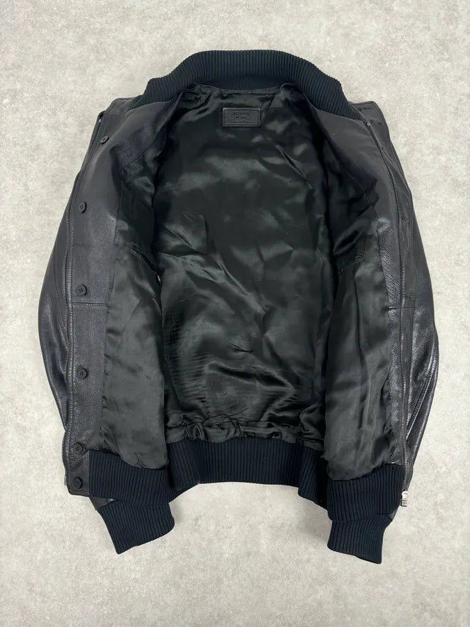 AW2008 Prada Buttoned Black Leather Jacket zEkUDOR 6
