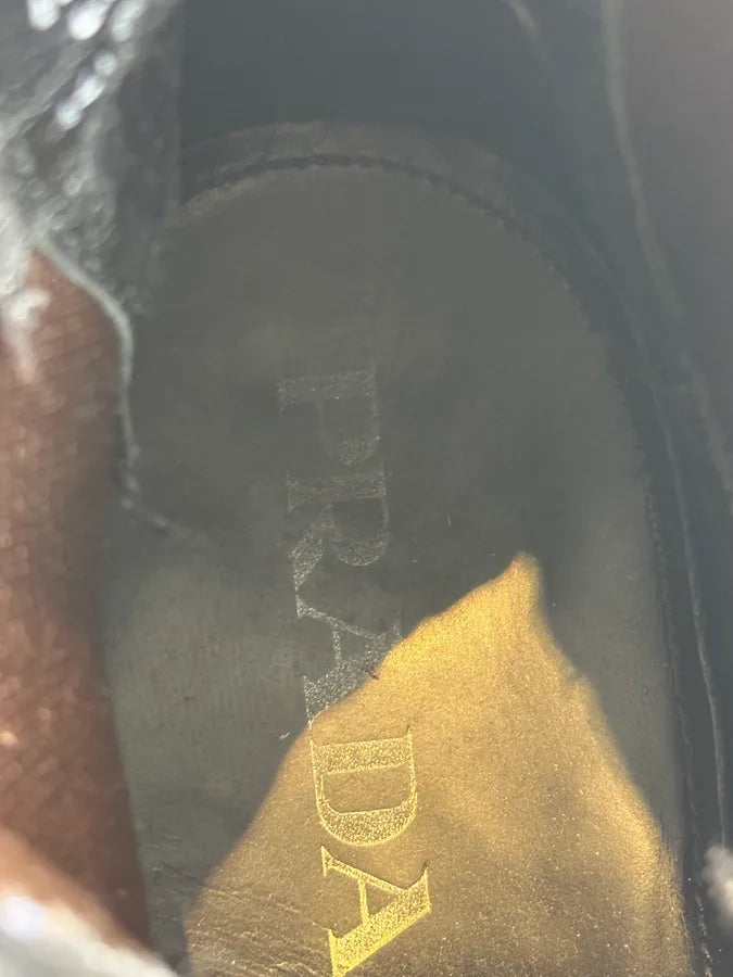 Prada Commando Black Leather Chelsea Boots rMaBrNM 7