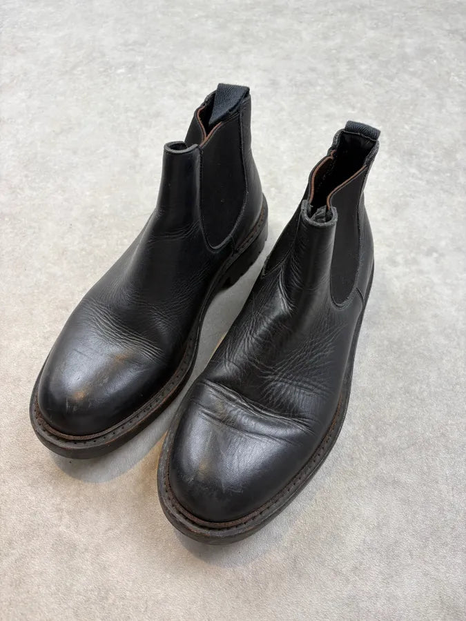 Prada Commando Black Leather Chelsea Boots rMaBrNM 3
