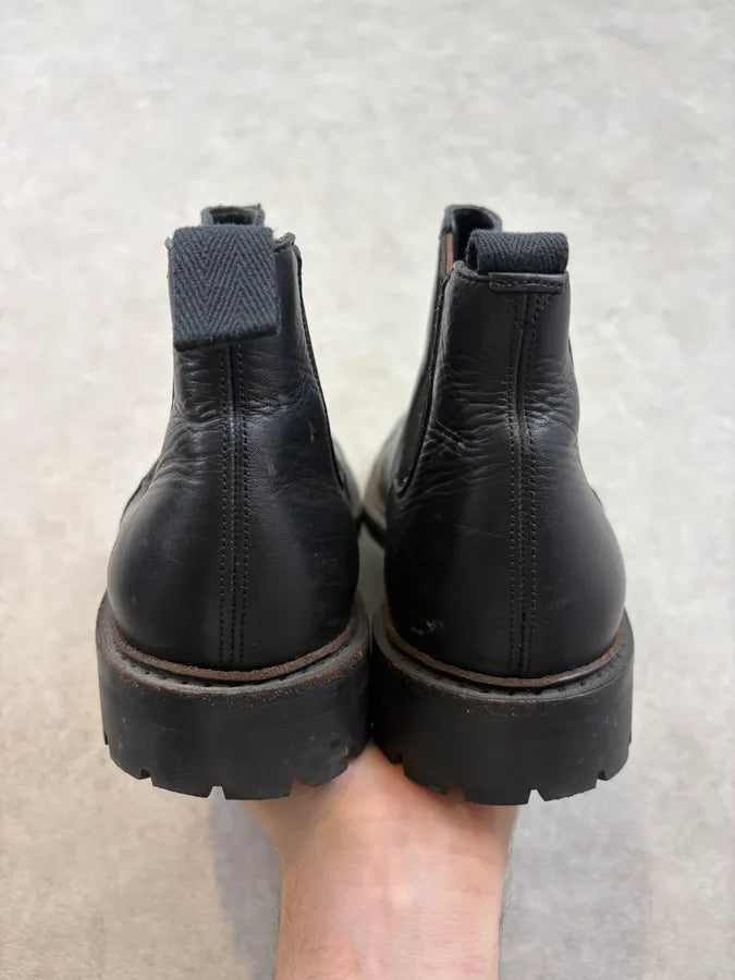 Prada Commando Black Leather Chelsea Boots rMaBrNM 4