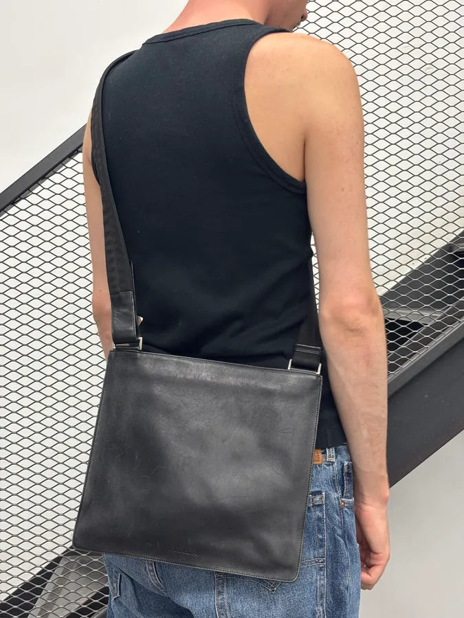 2000s Prada Black Leather Crossbody Bag uqGZEZB 1