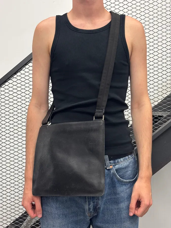 2000s Prada Black Leather Crossbody Bag uqGZEZB 2