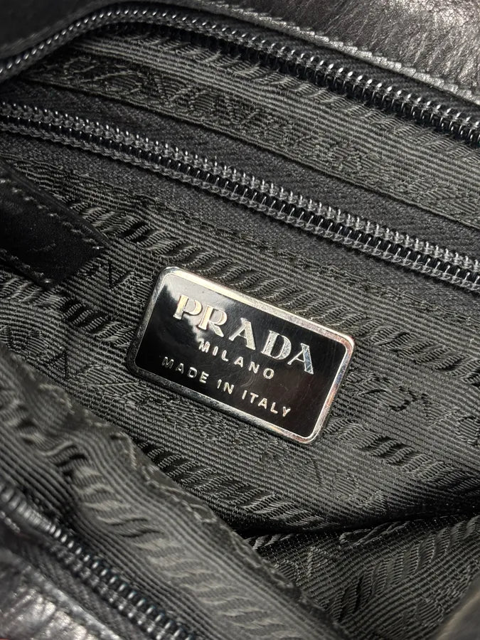 2000s Prada Black Leather Crossbody Bag uqGZEZB 9