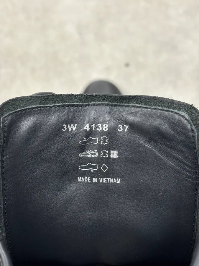 Prada Black Leather Biker Lace-Up Knee-High Boots JNyUhzS 11