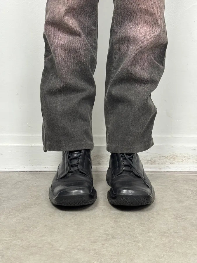 AW1999 Prada Black Leather Lace-Up High Biker Boots ShdgsEe 2