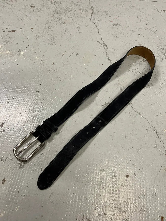 Prada Black Loop Suede Leather Belt TlOQYGH 2