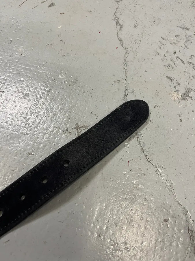Prada Black Loop Suede Leather Belt TlOQYGH 5