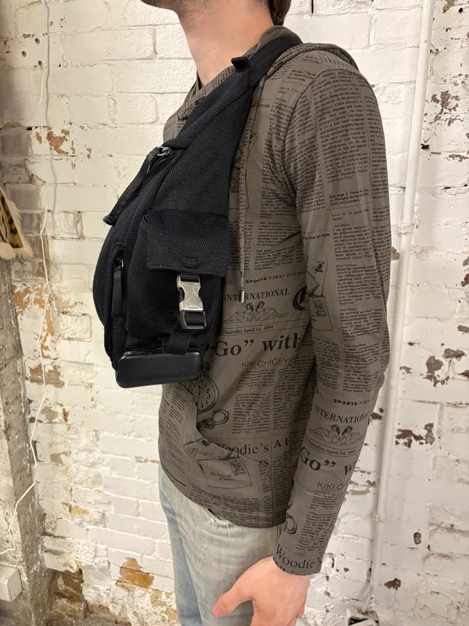 AW1999 Prada Black Nylon Americans Cup Crossbody Bag FyNZrAe 5